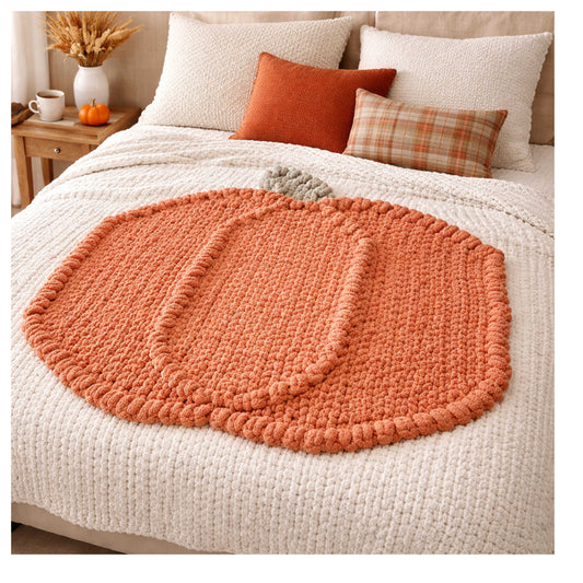 Pumpkin Chunky Throw Blanket